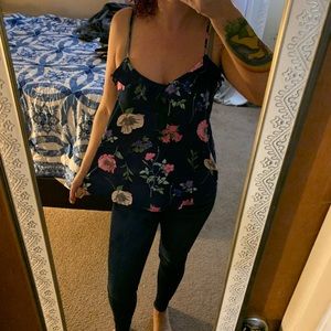 Blue floral tank